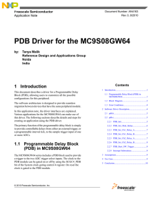 PDB Driver for the MC9S08GW64
