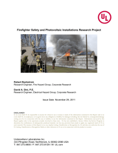 Firefighter Safety and Photovoltaic Installations Research