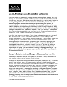 Goals, Strategies and Expected Outcomes