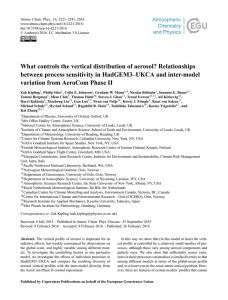What controls the vertical distribution of aerosol? Relationships