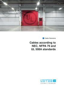 Cables according to NEC, NFPA 79 and UL 508A standards