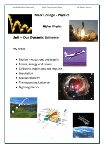Marr College - Physics Unit – Our Dynamic Universe