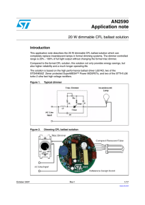 20 W dimmable CFL ballast solution