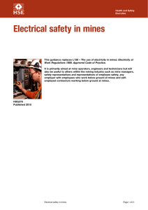 Electrical safety in mines HSG278