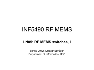 RF MEMS switches, I