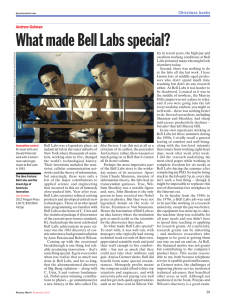 What made Bell Labs special?