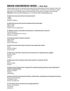 BRAIN AWARENESS WEEK Brain Quiz