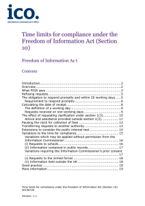 Time limits for compliance under the FOIA