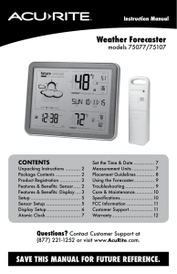AcuRite Weather Station Instruction Manual 75077 / 75107