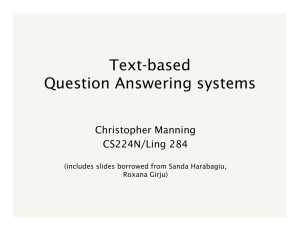 Text-based Question Answering systems