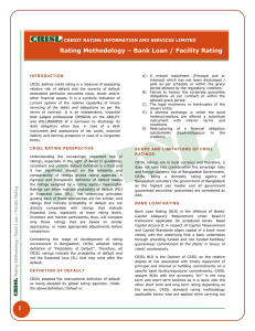 Rating Methodology – Bank Loan / Facility Rating