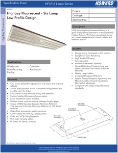 Highbay Fluorescent - Six Lamp Low Profile Design