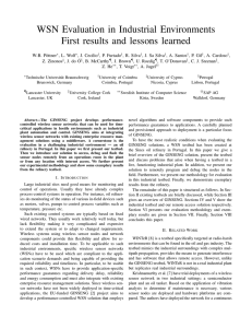 WSN Evaluation in Industrial Environments First results and