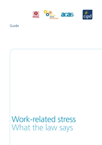 Work-related stress What the law says