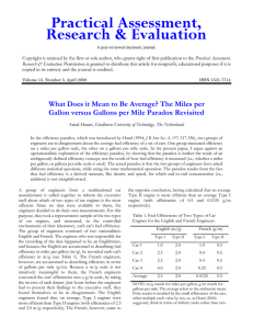 What Does it Mean to Be Average? The Miles per Gallon