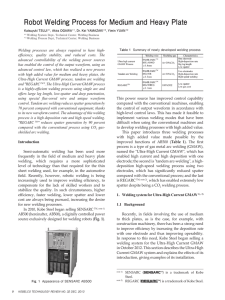 Robot Welding Process for Medium and Heavy Plate