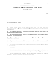 BS, 1195 - Transmitting antenna characteristics at vhf and uhf