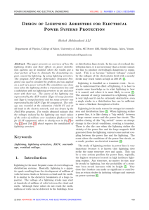 Design of Lightning Arresters for Electrical Power Systems Protection