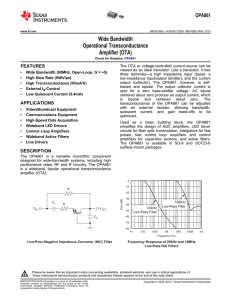 Wide Bandwidth Operational Transconductance Amplifier (OTA