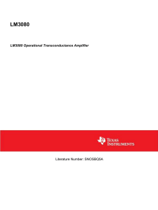 LM3080 Operational Transconductance Amplifier