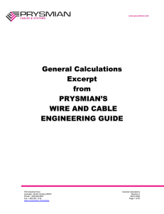 General Calculations Excerpt from PRYSMIAN`S WIRE AND CABLE