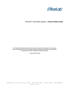 TearLab™ Osmolarity System · Clinical Utility Guide