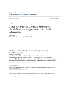 Can an Arbitrator Be Given the Authority to Decide Whether an