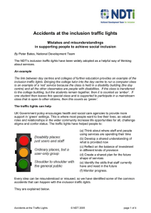 Accidents at the inclusion traffic lights