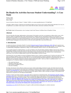 Do Hands-On Activities Increase Student Understanding?: A Case