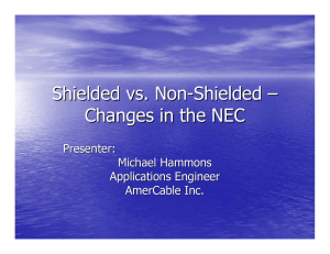 Shielded vs. Non-Shielded – Changes in the NEC