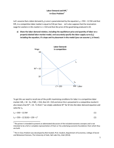 1 Labor Demand and MPL In-Class Problem2 Let`s assume that a