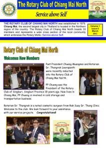 Rotary Club of Chiang Mai North Newsletter