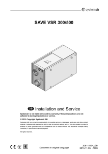 SAVE VSR 300/500 Installation and Service