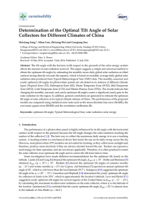 Determination of the Optimal Tilt Angle of Solar Collectors for