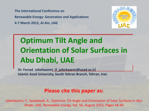 Optimum Tilt Angle and Orientation of Solar Surfaces in Abu Dhabi