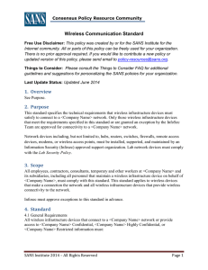 Wireless Communication Standard