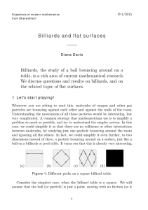 Billiards and flat surfaces - Mathematisches Forschungsinstitut