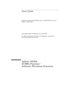 Agilent 33220A 20 MHz Function / Arbitrary Waveform