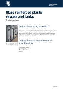 Glass reinforced plastic vessels and tanks: Advice to users