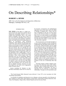 On Describing Relationships*