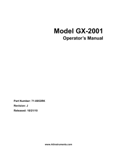 Model GX-2001 - RKI Instruments