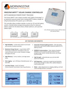 PROSTAR MPPT™ SOLAR CHARGE CONTROLLER