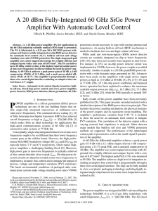 A 20 dBm Fully-Integrated 60 GHz SiGe Power Amplifier With