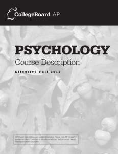 Psychology Course Description - AP Central