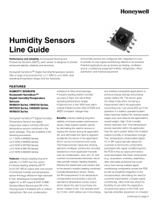 Humidity Sensors Line Guide - Honeywell Sensing and Control