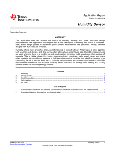 Humidity Sensor - Texas Instruments