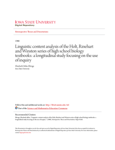 Linguistic content analysis of the Holt, Rinehart and Winston series