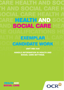 Unit HSC 028 - Handle information in health and social care