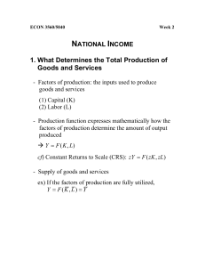 1. What Determines the Total Production of Goods and Services