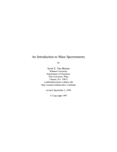 An Introduction to Mass Spectrometry